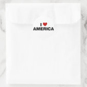 I Liebe Amerika Runder Aufkleber (Tasche)