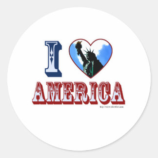 I Liebe Amerika Runder Aufkleber