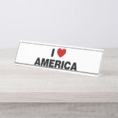 I Liebe Amerika Schreibtischnamensplakette (Vorderseite )