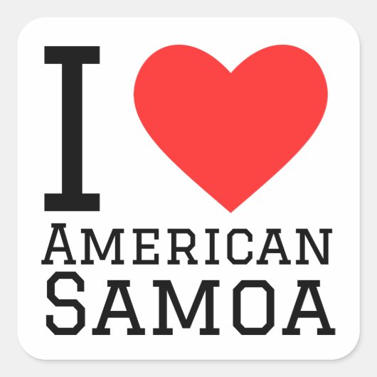 I Liebe Amerikanisch-Samoa Quadratischer Aufkleber (Vorderseite)