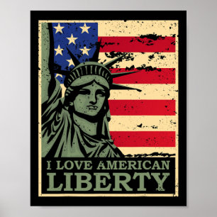 I Liebe Amerikanische Freiheit 4. Juli Unabhängigk Poster