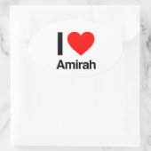 i Liebe amirah Ovaler Aufkleber (Tasche)