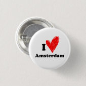I Liebe Amsterdam Button (Vorne & Hinten)