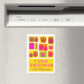 I Liebe Amsterdam farbige Tulpenmuster Magnet (In Situ (Geschirrspüler))