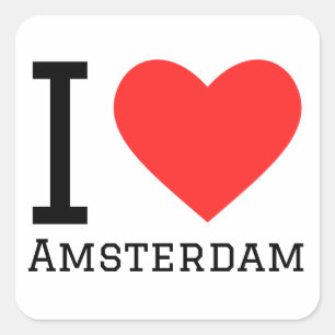 I Liebe Amsterdam Quadratischer Aufkleber