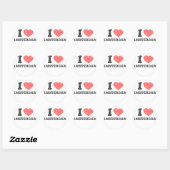 I Liebe Amsterdam Runder Aufkleber (Blatt)