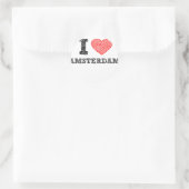 I Liebe Amsterdam Runder Aufkleber (Tasche)