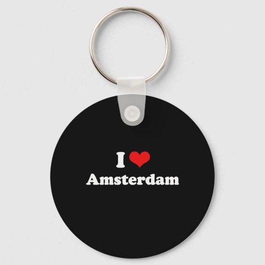 I Liebe Amsterdam Tshirt White Tshirt Schlüsselanhänger (Vorderseite)