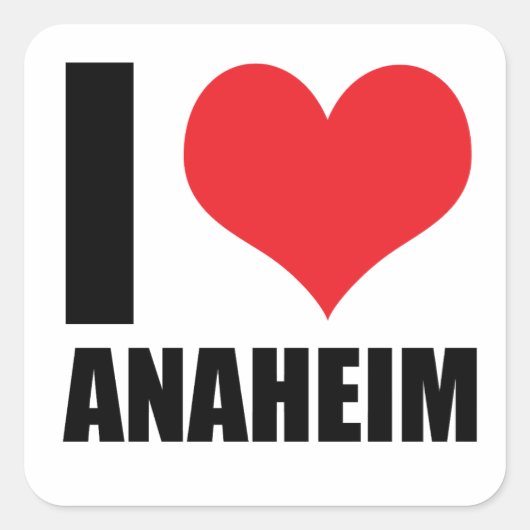 I Liebe Anaheim Quadratischer Aufkleber (Vorderseite)