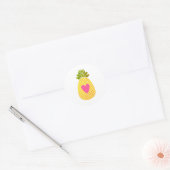 I Liebe Ananas Runder Aufkleber (Umschlag)