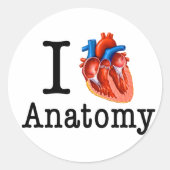 I Liebe Anatomie Runder Aufkleber (Vorderseite)