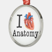 I Liebe Anatomie Silbernes Ornament (Links)