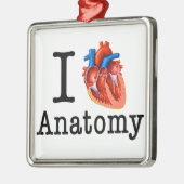 I Liebe Anatomie Silbernes Ornament (Links)