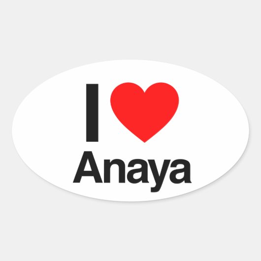 i Liebe Anaya Ovaler Aufkleber (Vorderseite)
