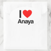 i Liebe Anaya Ovaler Aufkleber (Tasche)