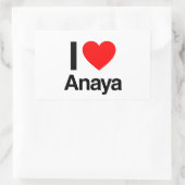 i Liebe Anaya Rechteckiger Aufkleber (Tasche)