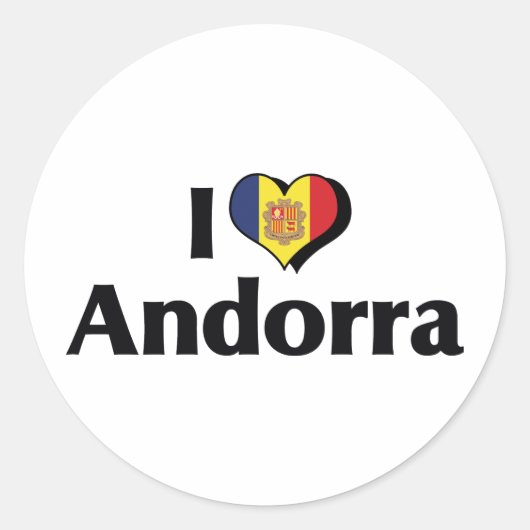 I Liebe Andorra Flag Runder Aufkleber (Vorderseite)