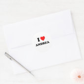 I Liebe Andrea Runder Aufkleber (Umschlag)