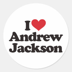 I Liebe Andrew Jackson Runder Aufkleber