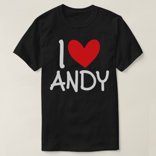 I Liebe Andy Name Herz Personalisiert Männer Typ B T-Shirt (Design vorne)