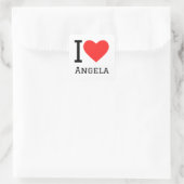 I Liebe Angela Quadratischer Aufkleber (Tasche)