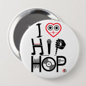 I Liebe Angesagt-Hopfen - Musik-Entwurf, Abzeichen Button (Vorne & Hinten)