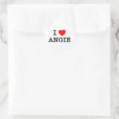 I Liebe Angie Runder Aufkleber (Tasche)