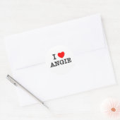 I Liebe Angie Runder Aufkleber (Umschlag)