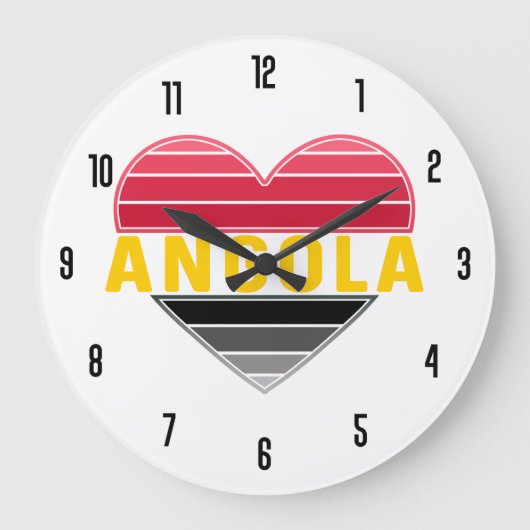 I Liebe Angola, Angola Große Wanduhr (Vorderseite)