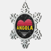 I Liebe Angola, Angola Schneeflocken Zinn-Ornament (Rechts)