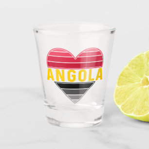 I Liebe Angola, angolanische Herzenfarben Schnapsglas