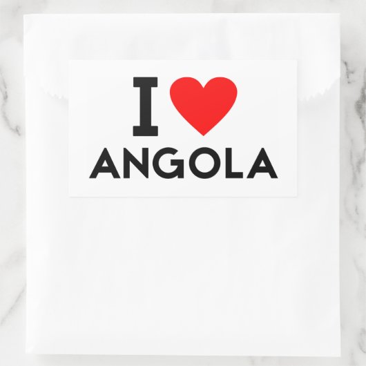 i Liebe Angola Nationalsymbol Rechteckiger Aufkleber (Tasche)