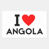 i Liebe Angola Nationalsymbol Rechteckiger Aufkleber (Vorderseite)