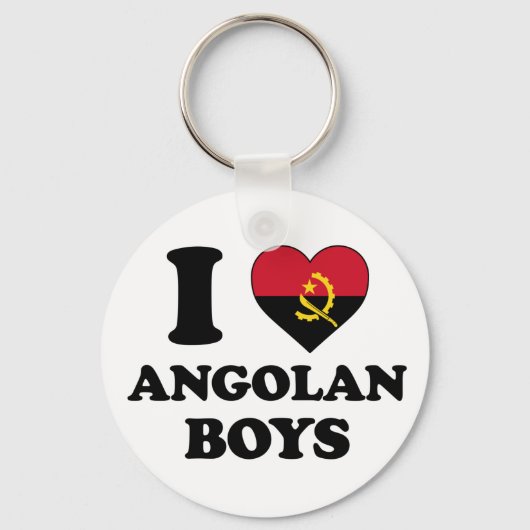 I Liebe Angolan Jungs Schlüsselanhänger (Vorderseite)