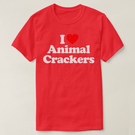 I Liebe Animal Crackers Herz Funny T-Shirt (Design vorne)