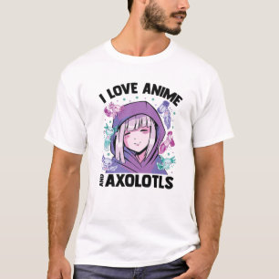I Liebe Anime and Axolotls - Kawaii Blushing Otaku T-Shirt
