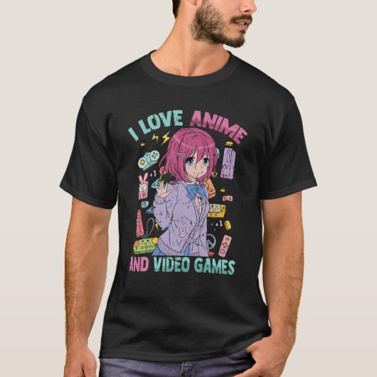 I Liebe Anime and Video Games - Kawaii Otaku - Nie T-Shirt (Vorderseite)