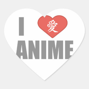 I Liebe Anime Herz-Aufkleber