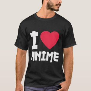 I Liebe Anime Hoodie - Design des weißen und roten T-Shirt