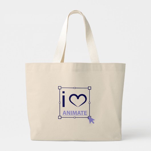I Liebe animieren Jumbo Stoffbeutel (Rückseite)