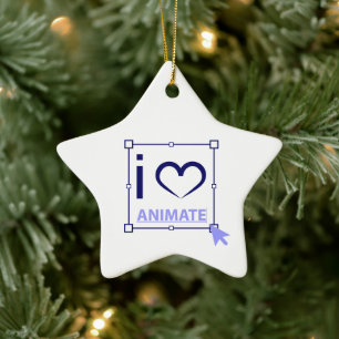 I Liebe animieren Keramik Ornament