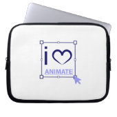 I Liebe animieren Laptopschutzhülle (Vorderseite)