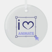 I Liebe animieren Ornament Aus Glas (Vorderseite)
