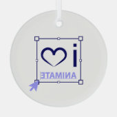 I Liebe animieren Ornament Aus Glas (Rückseite)
