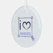 I Liebe animieren Ornament Aus Glas (Vorderseite links)