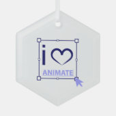 I Liebe animieren Ornament Aus Glas (Vorderseite)