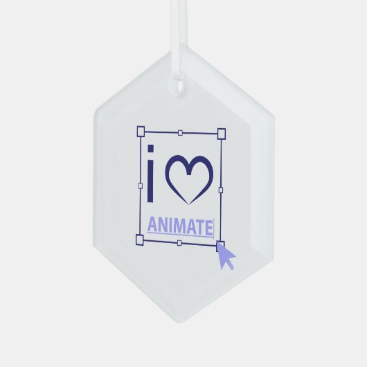 I Liebe animieren Ornament Aus Glas (Vorderseite Links)