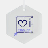 I Liebe animieren Ornament Aus Glas (Rückseite)