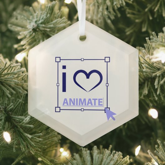 I Liebe animieren Ornament Aus Glas (Insitu)