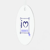 I Liebe animieren Ornament Aus Metall (Vorderseite links)